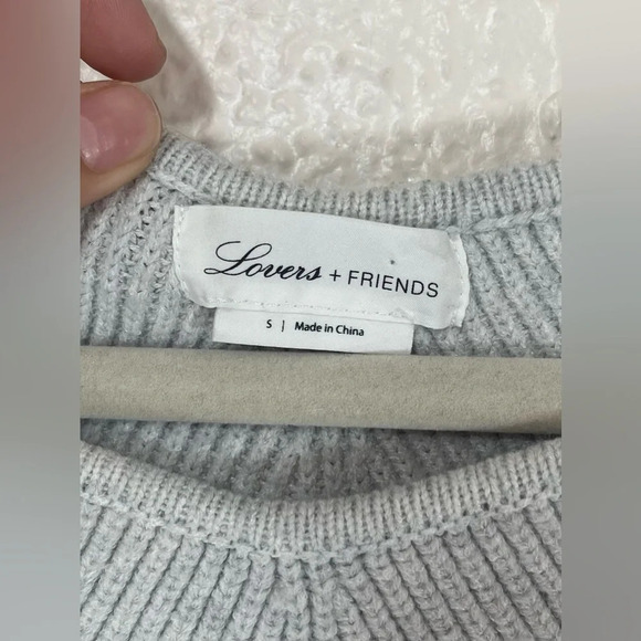 Lovers + Friends Wool Blend Pointelle Tessellate Sweater Dress in Gray Women’s S - Picture 5 of 13